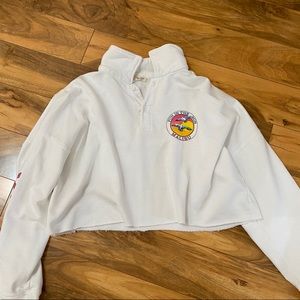 Brandy Melville fun in the sun collared sweatshirt